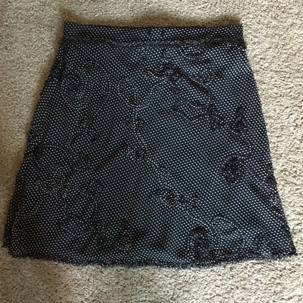 Black and white polka dot skirt